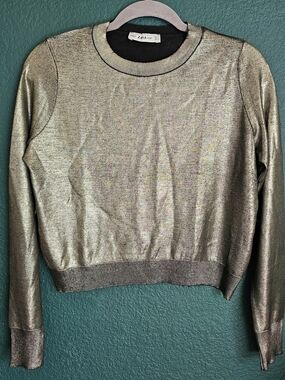 Zara Metallic Gold Knit Sweater